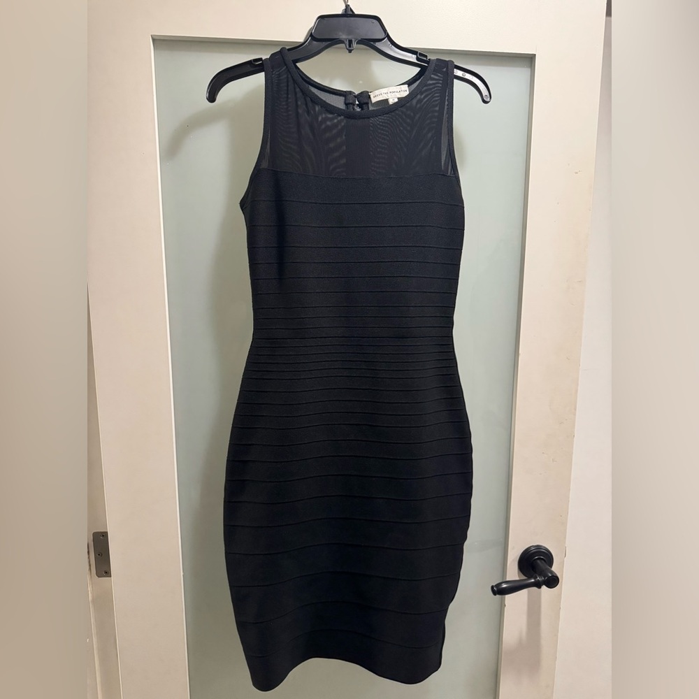 Dress the Population Black Midi Dress